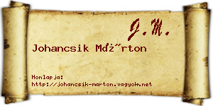 Johancsik Márton névjegykártya